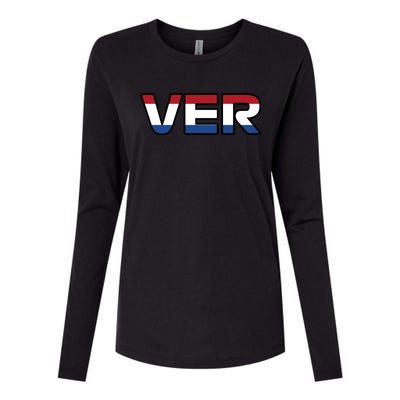 VER 1 Dutch Flag Womens Cotton Relaxed Long Sleeve T-Shirt