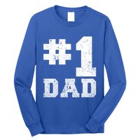 Vintage #1 Dad Number One Golf Dad Fathers Day Gift Long Sleeve Shirt