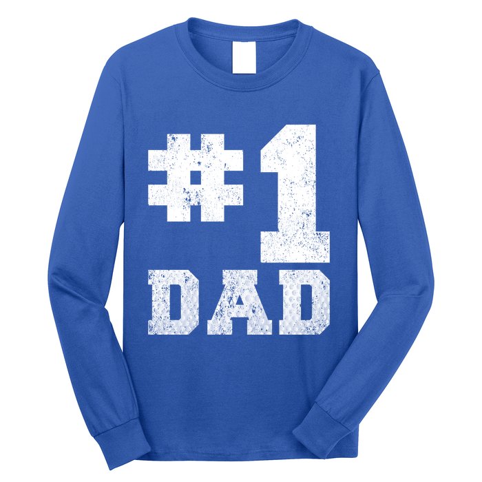 Vintage #1 Dad Number One Golf Dad Fathers Day Gift Long Sleeve Shirt