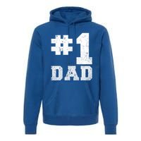 Vintage #1 Dad Number One Golf Dad Fathers Day Gift Premium Hoodie