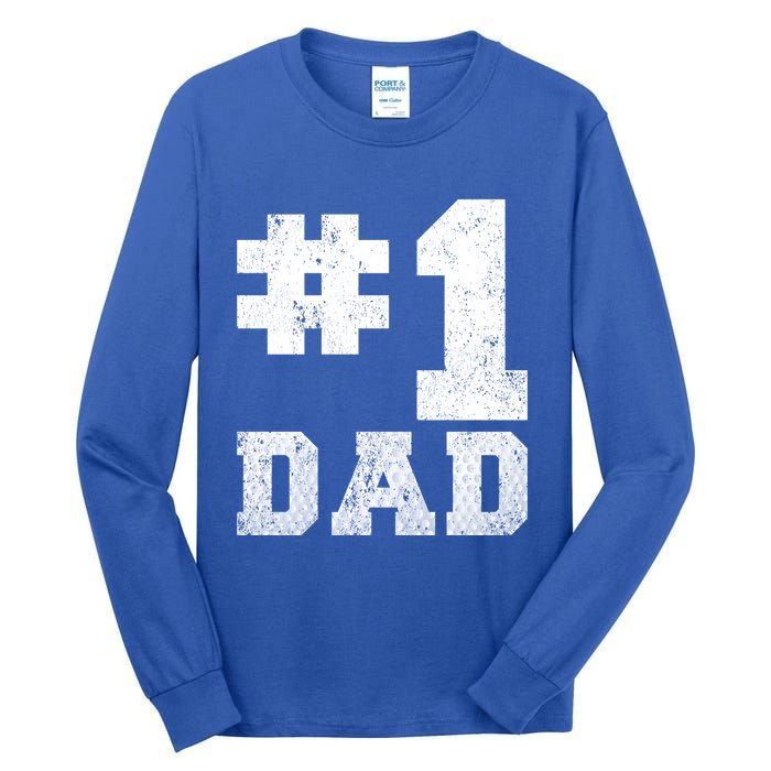 Vintage #1 Dad Number One Golf Dad Fathers Day Gift Tall Long Sleeve T-Shirt