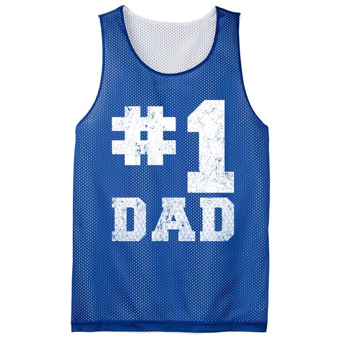 Vintage #1 Dad Number One Golf Dad Fathers Day Gift Mesh Reversible Basketball Jersey Tank