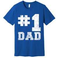 Vintage #1 Dad Number One Golf Dad Fathers Day Gift Premium T-Shirt