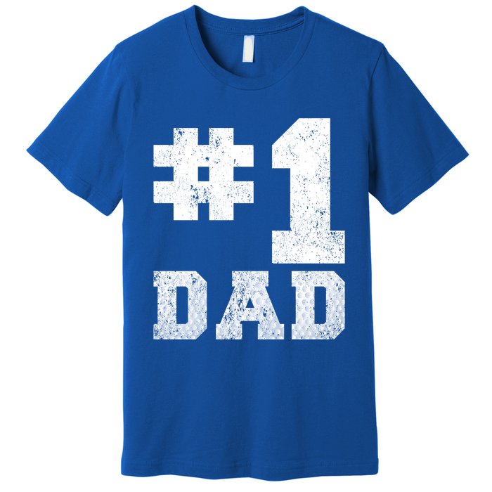 Vintage #1 Dad Number One Golf Dad Fathers Day Gift Premium T-Shirt