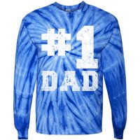 Vintage #1 Dad Number One Golf Dad Fathers Day Gift Tie-Dye Long Sleeve Shirt