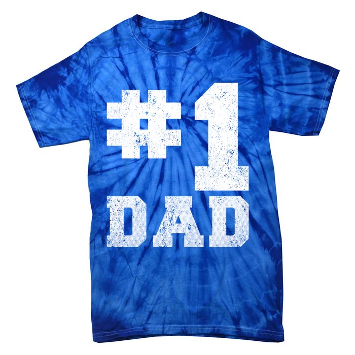 Vintage #1 Dad Number One Golf Dad Fathers Day Gift Tie-Dye T-Shirt