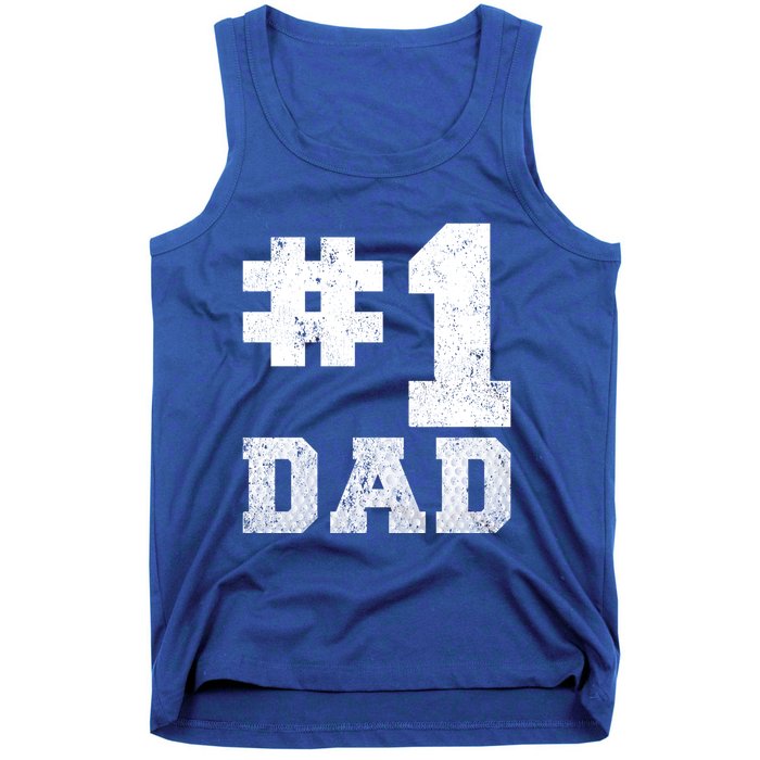 Vintage #1 Dad Number One Golf Dad Fathers Day Gift Tank Top