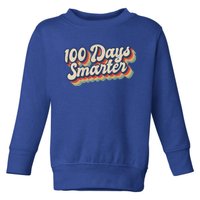 Vintage 100 Days Smarter Teacher Student 100th Day Of School Gift Toddler Sweatshirt