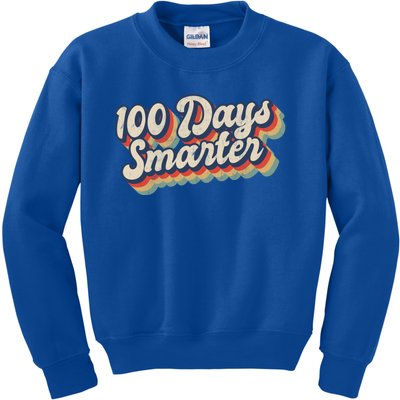 Vintage 100 Days Smarter Teacher Student 100th Day Of School Gift Kids Sweatshirt