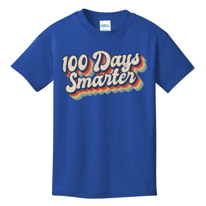 Vintage 100 Days Smarter Teacher Student 100th Day Of School Gift Kids T-Shirt