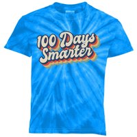 Vintage 100 Days Smarter Teacher Student 100th Day Of School Gift Kids Tie-Dye T-Shirt