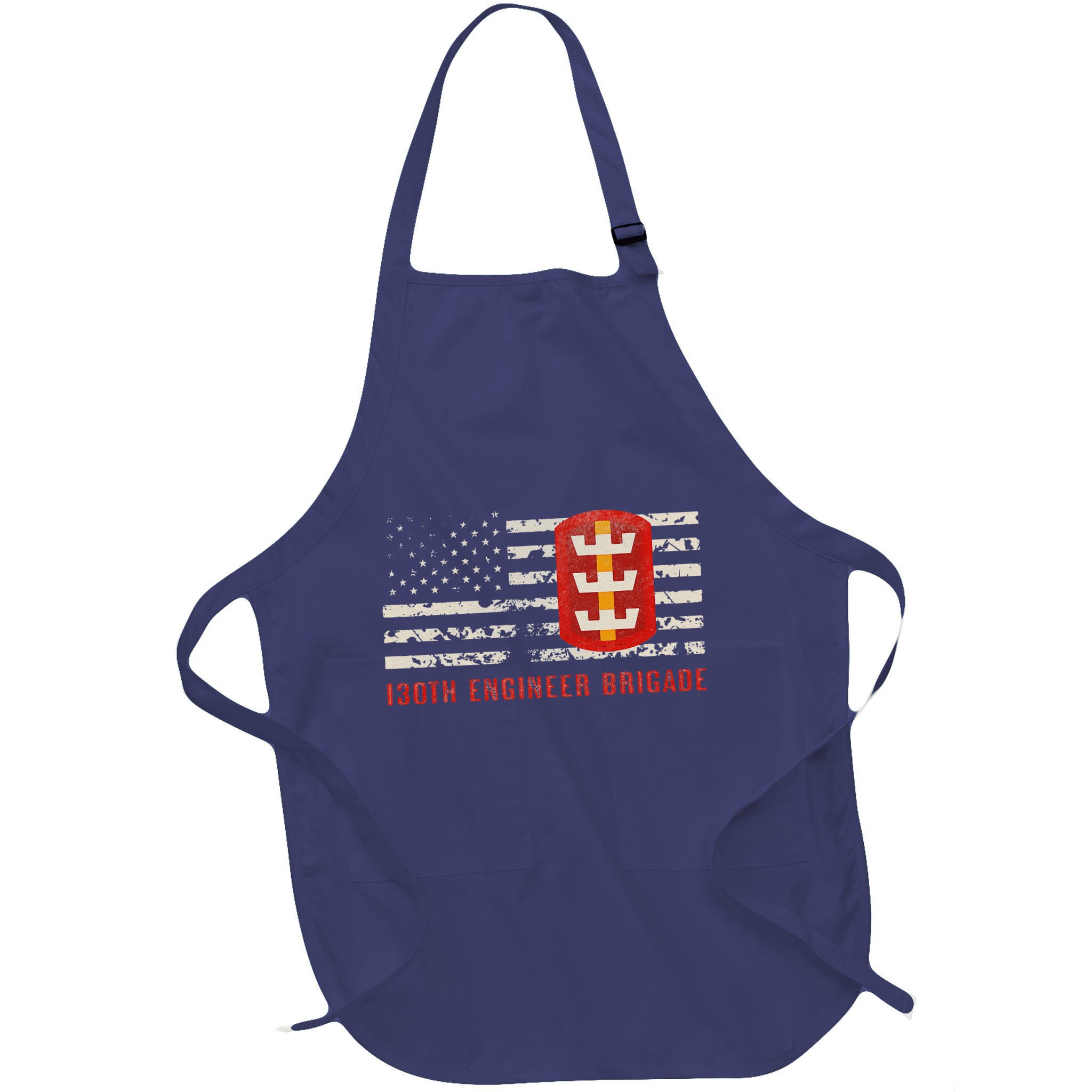 Vintage 130th Engineer Usa Brigade Usa Flag Apron