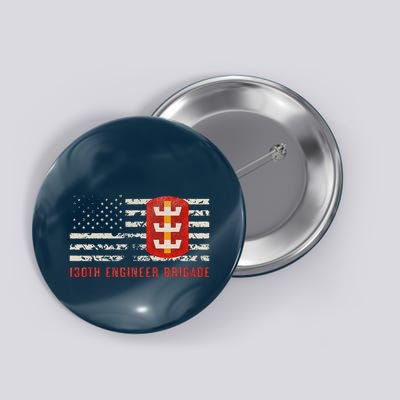 Vintage 130th Engineer Usa Brigade Usa Flag Button