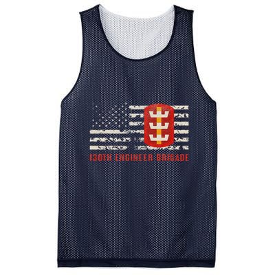 Vintage 130th Engineer Usa Brigade Usa Flag Mesh Reversible Basketball Jersey Tank