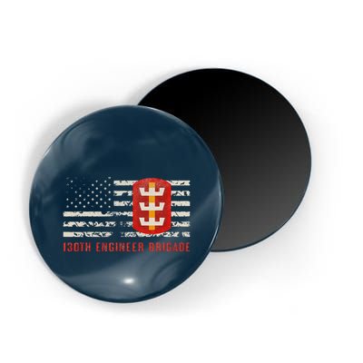 Vintage 130th Engineer Usa Brigade Usa Flag Magnet