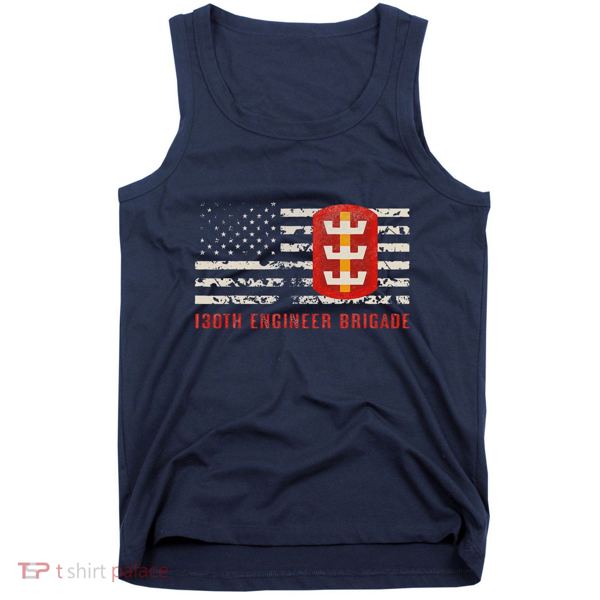 Vintage 130th Engineer Usa Brigade Usa Flag Tank Top