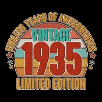 Vintage 1935 Endless Years Of Awesomeness Limited Edition 90th Birthday Backpack