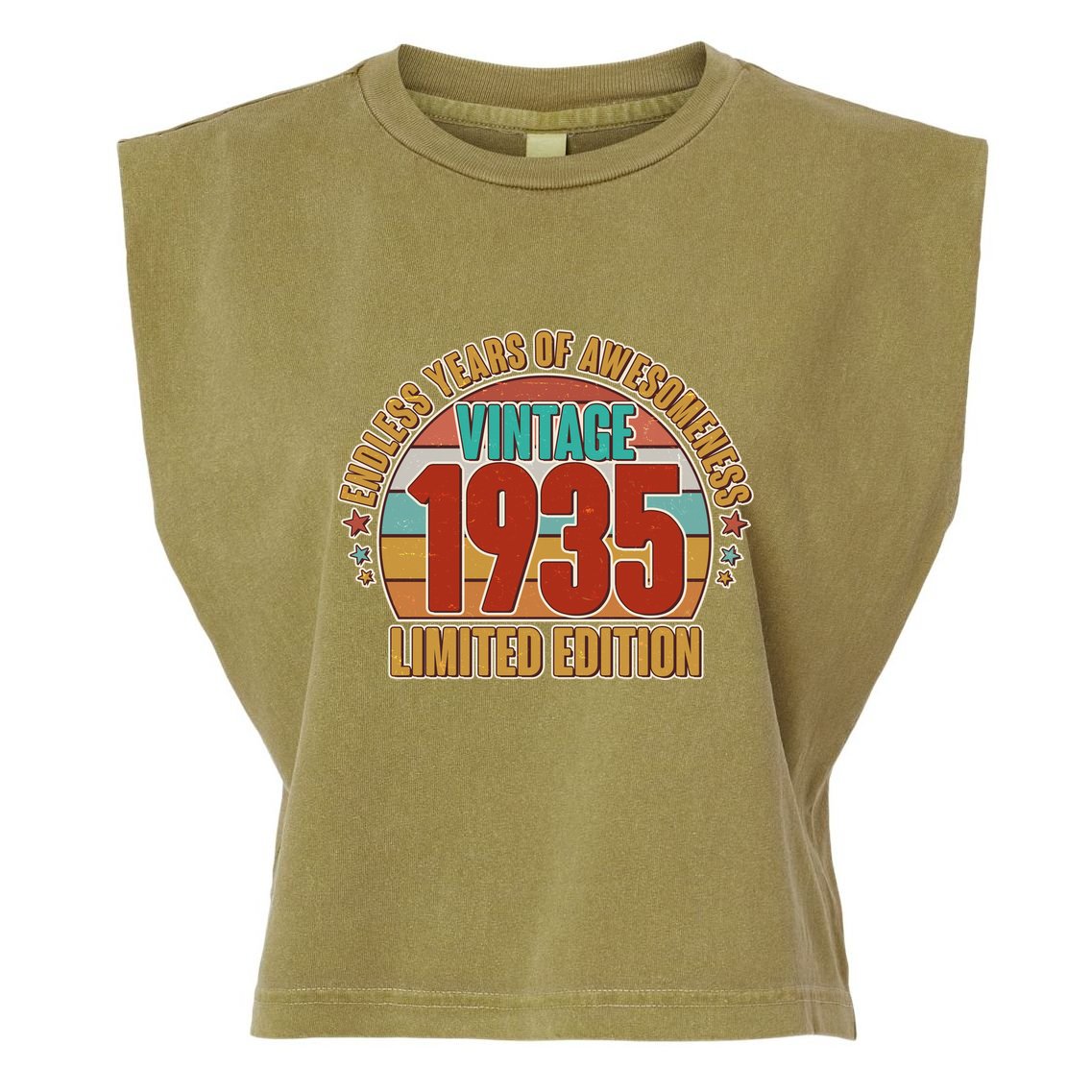 Vintage 1935 Endless Years Of Awesomeness Limited Edition 90th Birthday Garment-Dyed Women's Muscle Tee