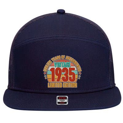 Vintage 1935 Endless Years Of Awesomeness Limited Edition 90th Birthday 7 Panel Mesh Trucker Snapback Hat
