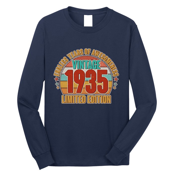 Vintage 1935 Endless Years Of Awesomeness Limited Edition 90th Birthday Long Sleeve Shirt