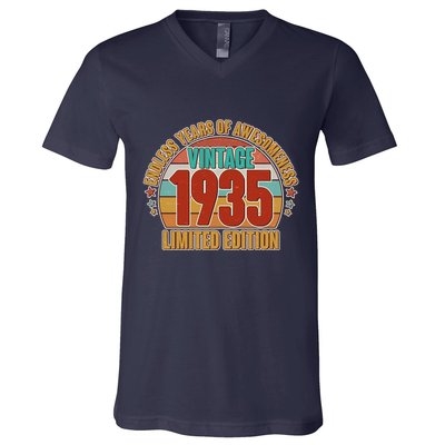 Vintage 1935 Endless Years Of Awesomeness Limited Edition 90th Birthday V-Neck T-Shirt
