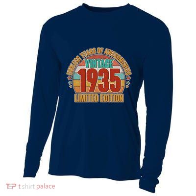 Vintage 1935 Endless Years Of Awesomeness Limited Edition 90th Birthday Cooling Performance Long Sleeve Crew