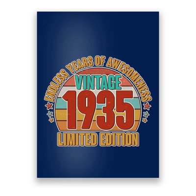 Vintage 1935 Endless Years Of Awesomeness Limited Edition 90th Birthday Poster