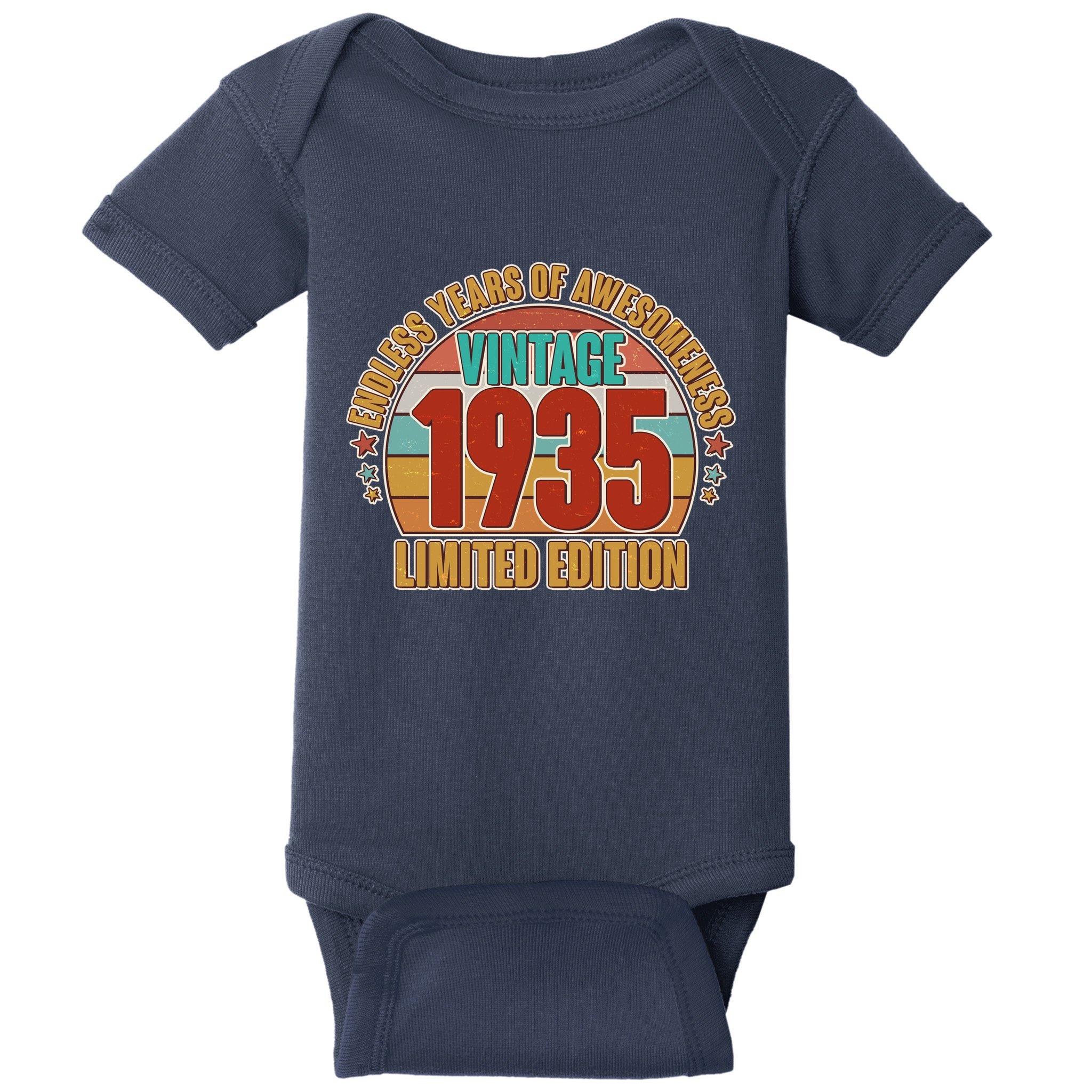 Vintage 1935 Endless Years Of Awesomeness Limited Edition 90th Birthday Baby Bodysuit