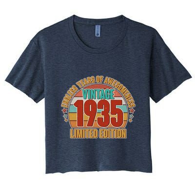 Vintage 1935 Endless Years Of Awesomeness Limited Edition 90th Birthday Crop Top