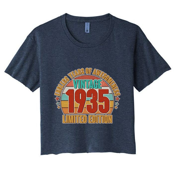 Vintage 1935 Endless Years Of Awesomeness Limited Edition 90th Birthday Crop Top