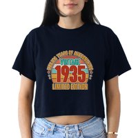 Vintage 1935 Endless Years Of Awesomeness Limited Edition 90th Birthday Crop Top