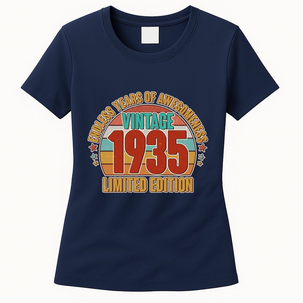 Vintage 1935 Endless Years Of Awesomeness Limited Edition 90th Birthday Womens T-Shirt