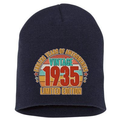 Vintage 1935 Endless Years Of Awesomeness Limited Edition 90th Birthday Short Acrylic Beanie
