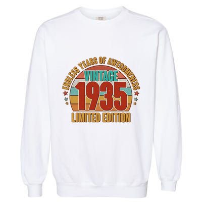 Vintage 1935 Endless Years Of Awesomeness Limited Edition 90th Birthday Garment-Dyed Sweatshirt