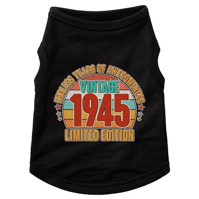 Vintage 1945 Endless Years Of Awesomeness Limited Edition 80th Birthday Doggie Tank