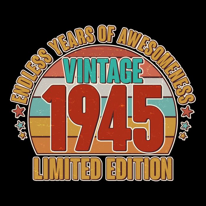 Vintage 1945 Endless Years Of Awesomeness Limited Edition 80th Birthday Performance Shirt