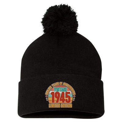 Vintage 1945 Endless Years Of Awesomeness Limited Edition 80th Birthday Pom Pom 12in Knit Beanie