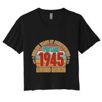 Vintage 1945 Endless Years Of Awesomeness Limited Edition 80th Birthday Crop Top