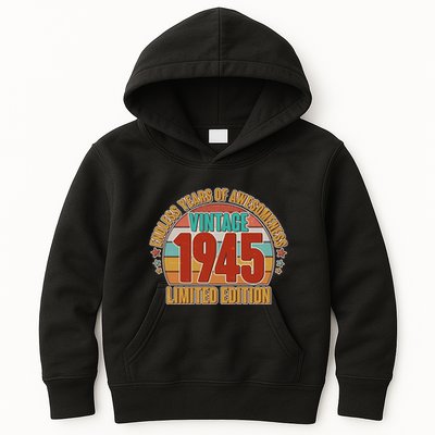 Vintage 1945 Endless Years Of Awesomeness Limited Edition 80th Birthday Kids Hoodie