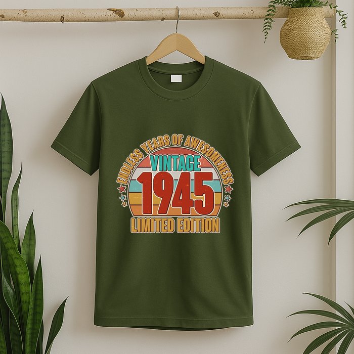 Vintage 1945 Endless Years Of Awesomeness Limited Edition 80th Birthday T-Shirt