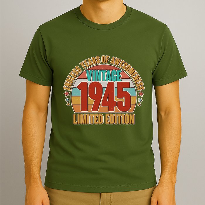 Vintage 1945 Endless Years Of Awesomeness Limited Edition 80th Birthday T-Shirt