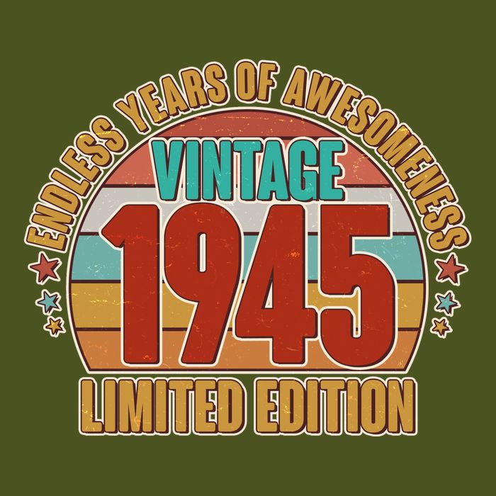 Vintage 1945 Endless Years Of Awesomeness Limited Edition 80th Birthday T-Shirt