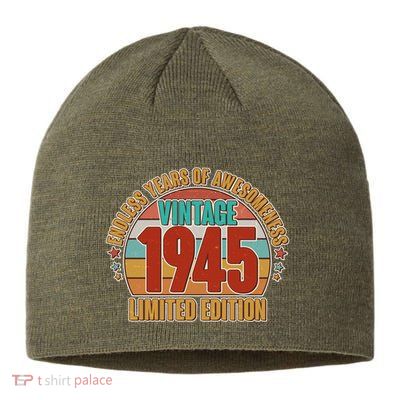 Vintage 1945 Endless Years Of Awesomeness Limited Edition 80th Birthday Sustainable Beanie