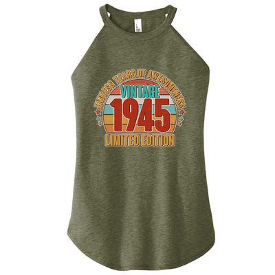 Vintage 1945 Endless Years Of Awesomeness Limited Edition 80th Birthday Women's Perfect Tri Rocker Tank