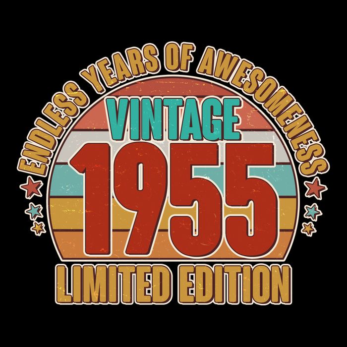 Vintage 1955 Endless Years Of Awesomeness Limited Edition 70th Birthday Drawstring Bag