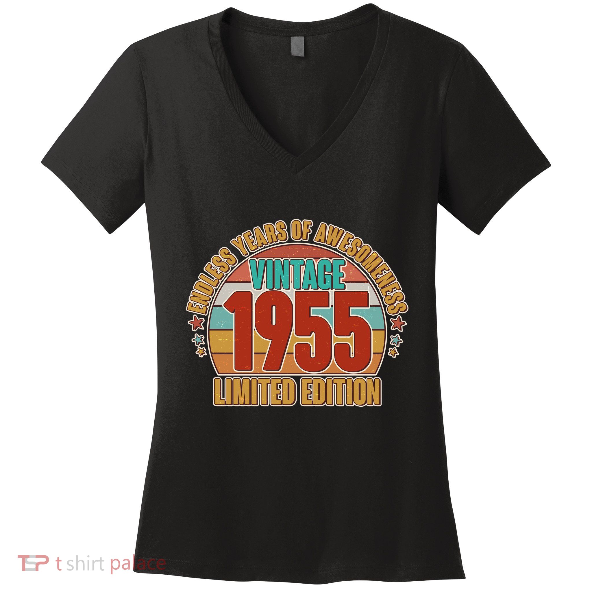 Vintage 1955 Endless Years Of Awesomeness Limited Edition 70th Birthday Women's V-Neck T-Shirt