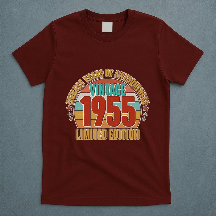 Vintage 1955 Endless Years Of Awesomeness Limited Edition 70th Birthday T-Shirt