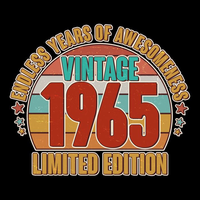 Vintage 1965 Endless Years Of Awesomeness Limited Edition 60th Birthday Drawstring Bag