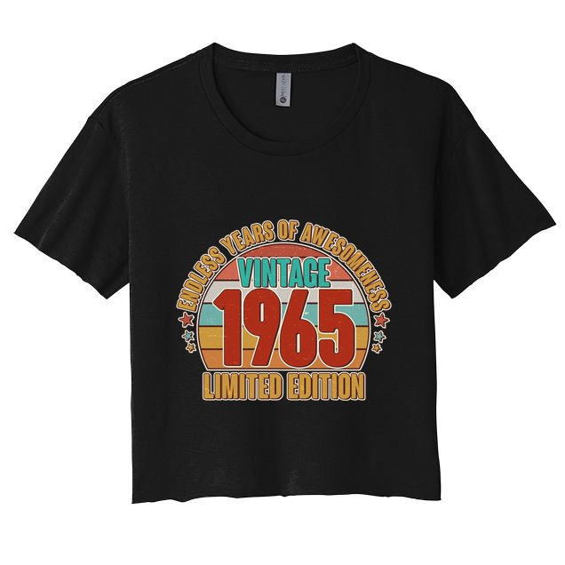 Vintage 1965 Endless Years Of Awesomeness Limited Edition 60th Birthday Crop Top