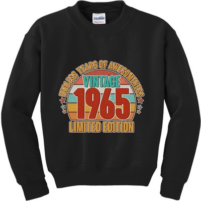 Vintage 1965 Endless Years Of Awesomeness Limited Edition 60th Birthday Kids Sweatshirt